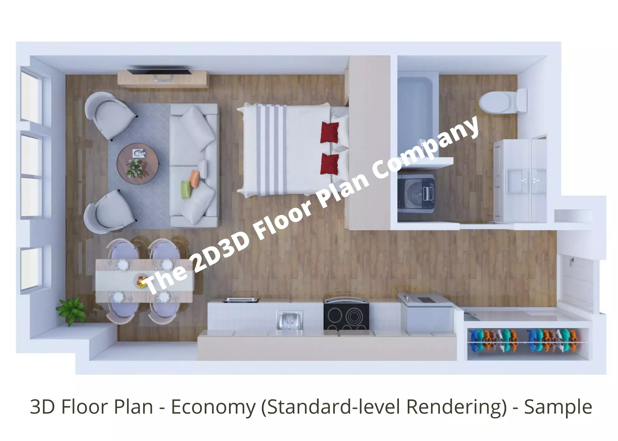 3D Apartment Floor Plans, Studio, 1, 2, 3 and 4 Bedroom Apartment 3D Floor  Plans