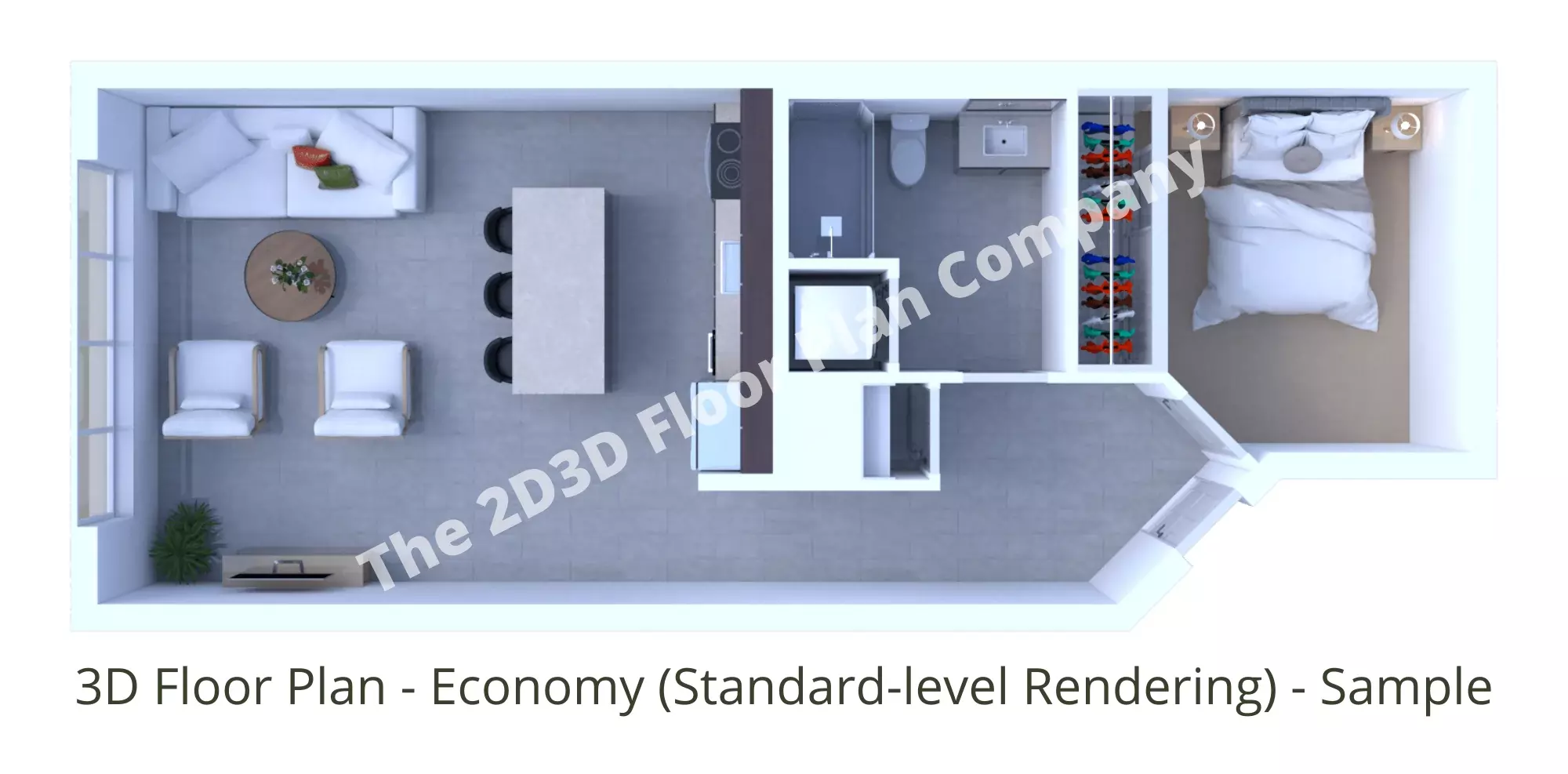 studio apartment floor plans 3d