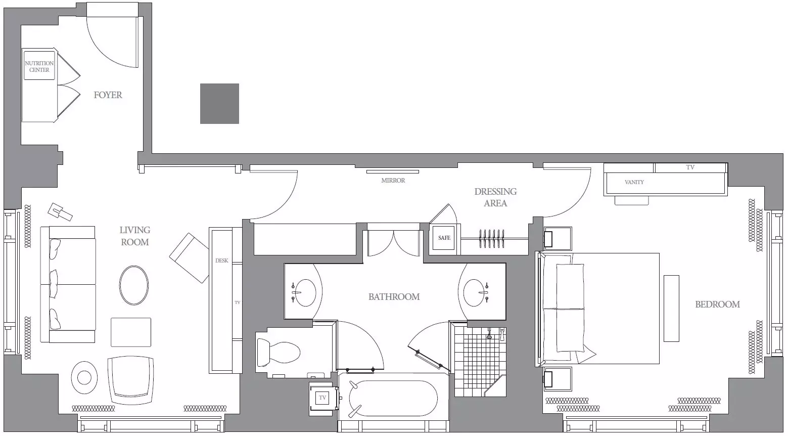 hotel suite rooms layouts
